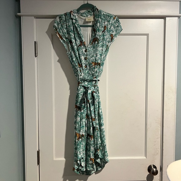 Anthropologie Maeve Catherine Dress - Tiger/Leopard Motif - Sz. 14 - Picture 5 of 14